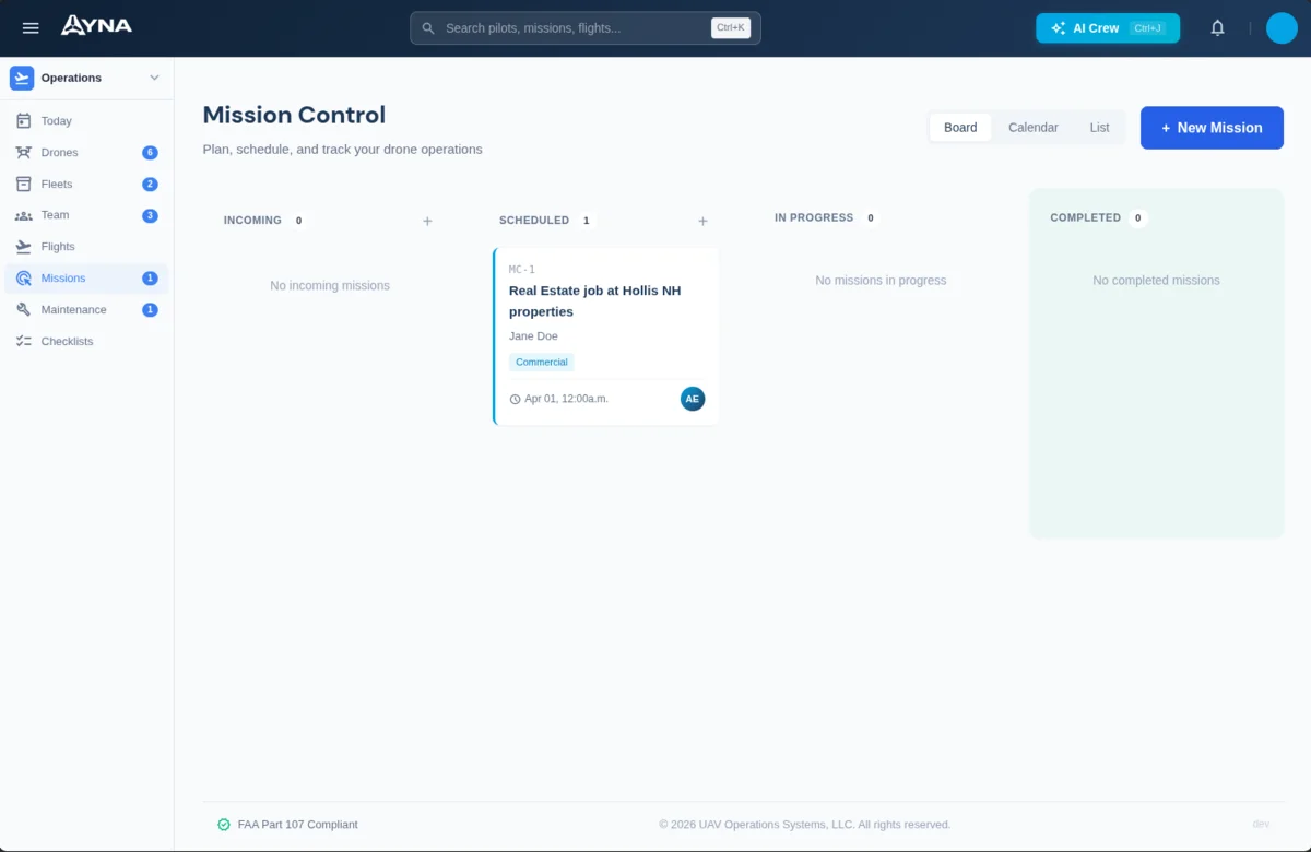 Mission control kanban board